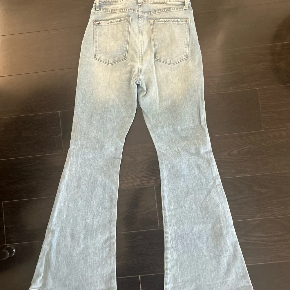 Alice + Olivia, High Wasted, Floral Embroidered Flare Jeans - Picture 2 of 13